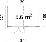 Latina (3,2x2,05m | 5,6m2 | 19mm) Log Shed - Palmako UK