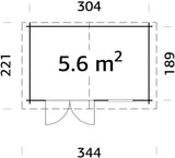 Latina (3,2x2,05m | 5,6m2 | 19mm) Log Shed - Palmako UK
