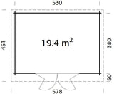 Lea L (5.5x4m | 19.4m2 | 44mm) Pent Roof Garden Room with Bi-Fold Doors - Palmako UK