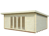 Lea L (5.5x4m | 19.4m2 | 44mm) Pent Roof Garden Room with Bi-Fold Doors - Palmako UK