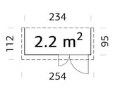Leif XS (2.3x1m | 2.2m2) Add-on Garden Side Shed - Palmako UK