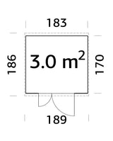 Leif S (1.8x1.7m | 3.0m2) Compact Garden Shed