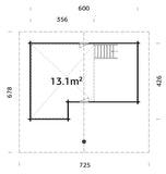 Leila 2 (6,2x5m | 20,0+10,4 m2 | 70 mm) Log Sauna House with Mezzanine Sleeping Loft