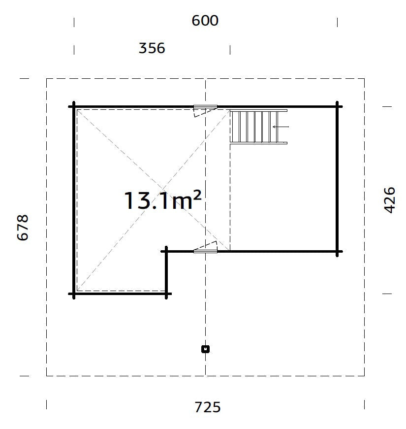 Leila 2 (6,2x5m | 20,0+10,4 m2 | 70 mm) Log Sauna House with Mezzanine Sleeping Loft