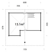 Leila 2 (6,2x5m | 20,0+10,4 m2 | 70 mm) Log Sauna House with Mezzanine Sleeping Loft