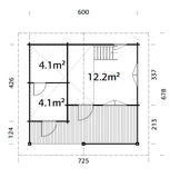 Leila 2 (6,2x5m | 20,0+10,4 m2 | 70 mm) Log Sauna House with Mezzanine Sleeping Loft
