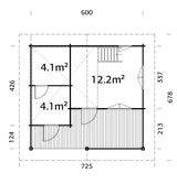 Leila 2 (6,2x5m | 20,0+10,4 m2 | 70 mm) Log Sauna House with Mezzanine Sleeping Loft