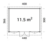 Lisa S (4x3m | 11.5m2 | 34mm) Pent Timber Garden Room - Palmako UK