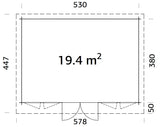 Lisa L (5.5x4m | 19.4m2 | 44mm) Spacious Pent Roof Summer House with Double Doors  (2024 Upgraded Model)