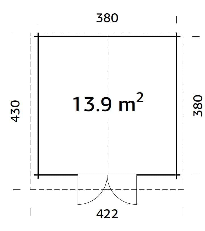 Lotta L (4x4m | 13.9m2 | 34mm) Traditional Square Garden Log Cabin