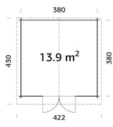 Lotta L (4x4m | 13.9m2 | 34mm) Traditional Square Garden Log Cabin