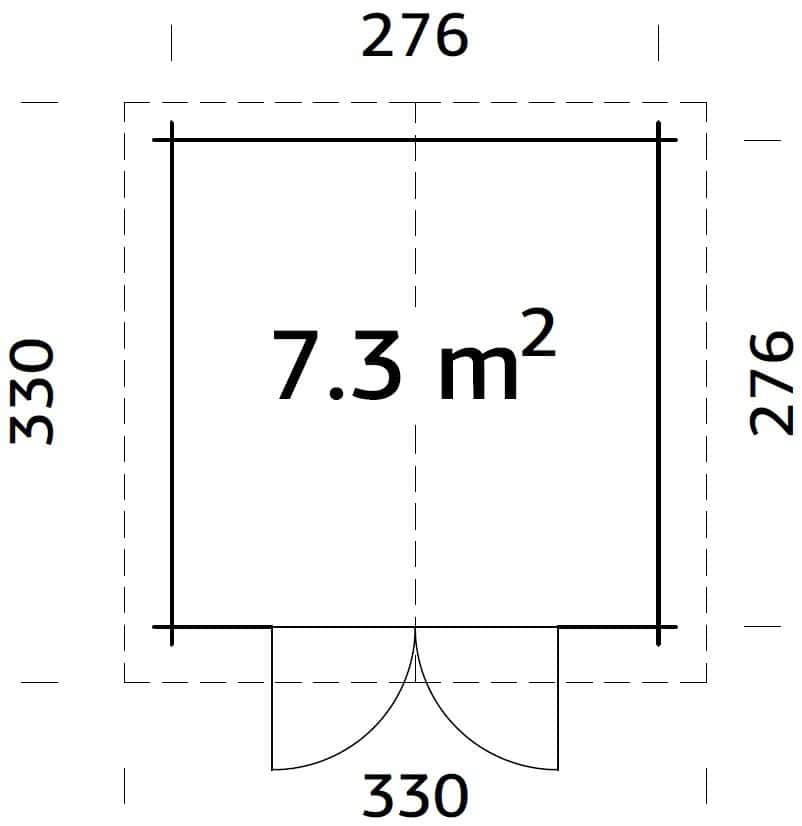 Lotta S (3x3m | 7.3m2 | 28mm) Garden Storage Log Cabin