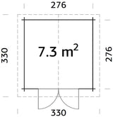 Lotta S (3x3m | 7.3m2 | 28mm) Garden Storage Log Cabin