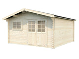 Luca L (4,1x4,1m | 14,8m2 | 28mm) Large Log Shed With Metal Roof