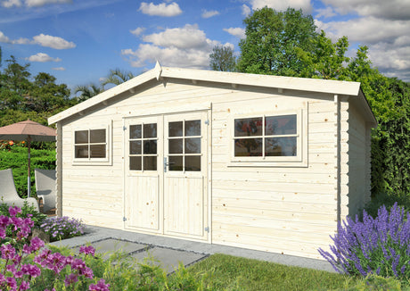 Lodz (5,04x3,8m | 17m2 | 28mm) Log Shed - Palmako UK