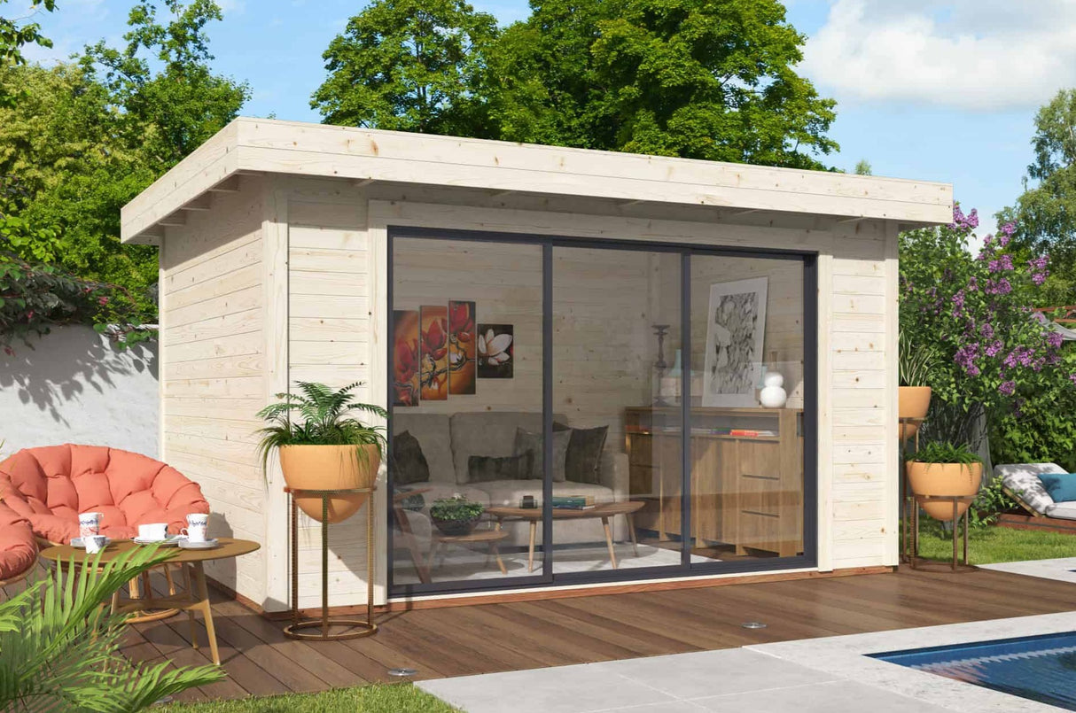 Lydia M (4x4m | 10.8m2 | 28mm) Summer House with Sliding Doors