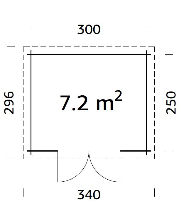 Malta (3,2x2,7m | 7,2m2 | 28mm) Log Shed - Palmako UK