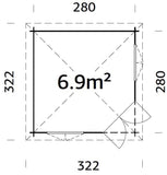 Melanie XS (2.8x2.8m | 6.9m2 | 44mm) Heavy Duty Corner Summer House - Palmako UK