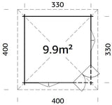 Melanie M (3.3x3.3m | 9.9m2 | 44mm) Heavy Duty Corner Summer House - Palmako UK