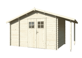 Meribel (2,6x2,3m | 6,6m2 | 19mm) Two-Room Log Shed With Canopy