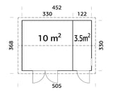 Olaf M (4.5x3.3m | 13.5m2) Modern Multi-Room Garden Shed - Palmako UK