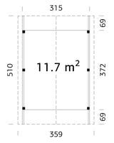 Robert S (3.2x3.7m | 11.7m2) Pitched Roof Timber Carport for One Car