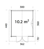 Sally S (3x3.6m | 10.2m2 | 44mm) Compact Nordic Style Traditional Log Cabin - Palmako UK