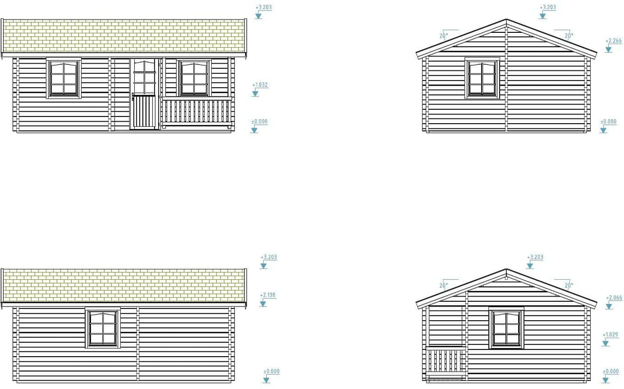 Sandra S (6.2x4.7m | 21.5+3.7m2 | 70mm) Traditional Holiday Summer House