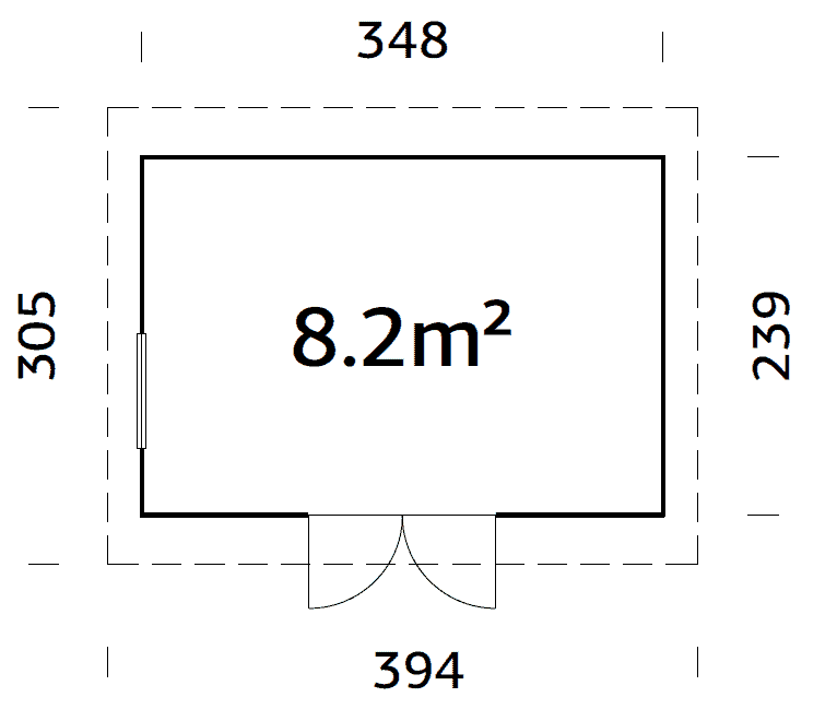 Stig (3.5x2.4m | 8.2m2) Sturdy and Secure Shed for Garden Storage