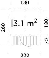 Stina (2x2m | 3.1m2 | 19mm) Playhouse