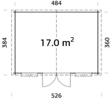 Lodz (5,04x3,8m | 17m2 | 28mm) Log Shed - Palmako UK