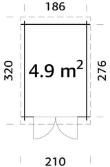 BELAIA 4,9m2 Pentroof - 28 mm Compact Log Shed - Palmako UK
