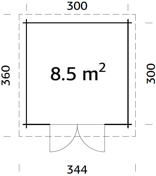Schönheim 1 (3x3m | 40 mm) Log Cabin