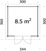 Schönheim 1 (3x3m | 40 mm) Log Cabin