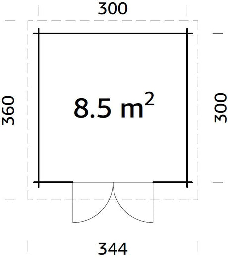 Schönheim 1 (3x3m | 40 mm) Log Cabin