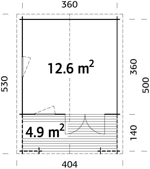 Kristjan (3,8x3,8m | 12,6m2 | 28mm) Log Cabin - Palmako UK
