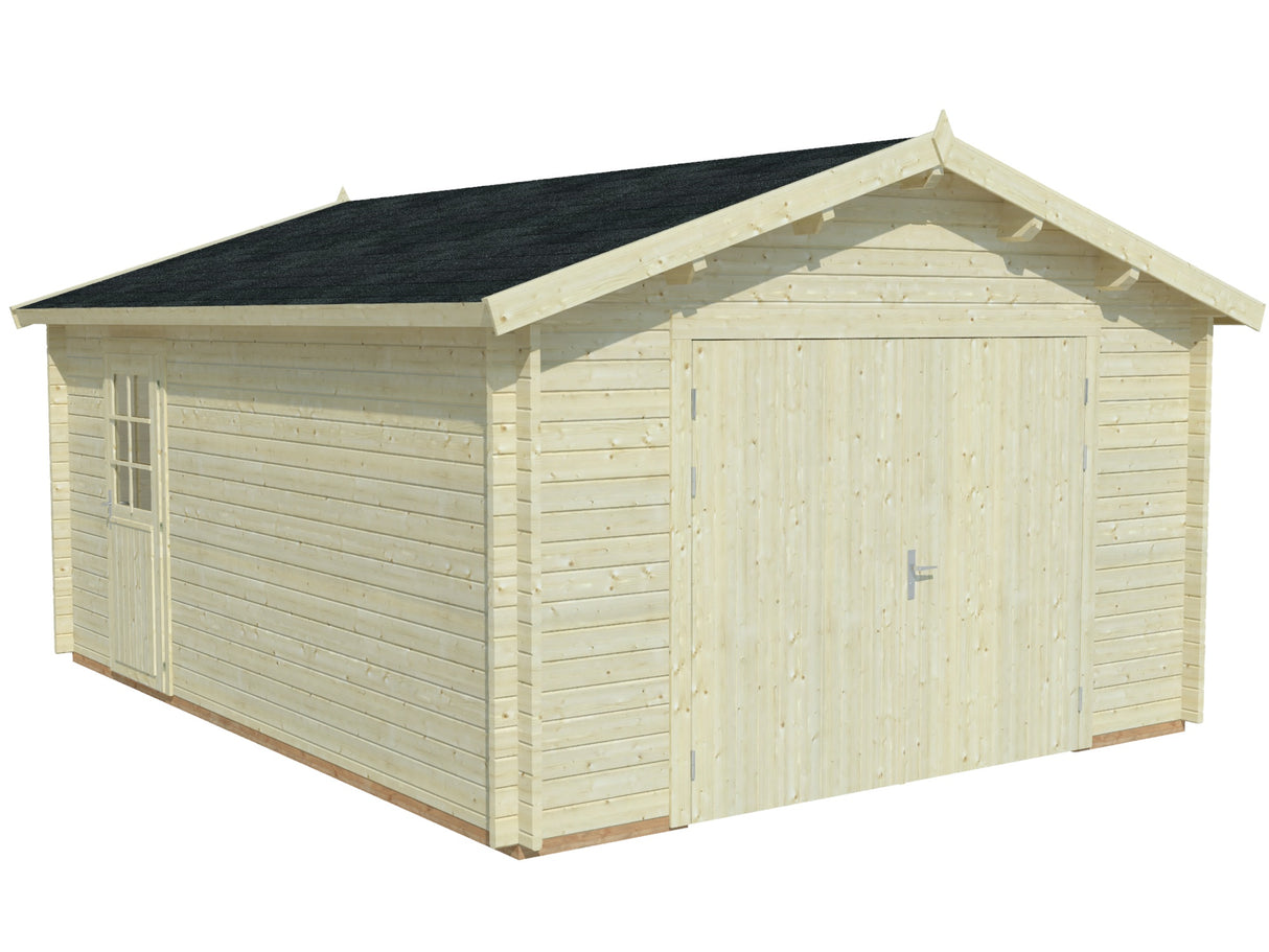 Garage Danube 19,1 wooden gate - 44 mm Log Garage