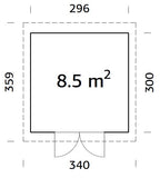 Volga (2,96x3m | 8,6m2 | 28mm) Log Shed - Palmako UK