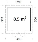 Volga (2,96x3m | 8,6m2 | 28mm) Log Shed - Palmako UK