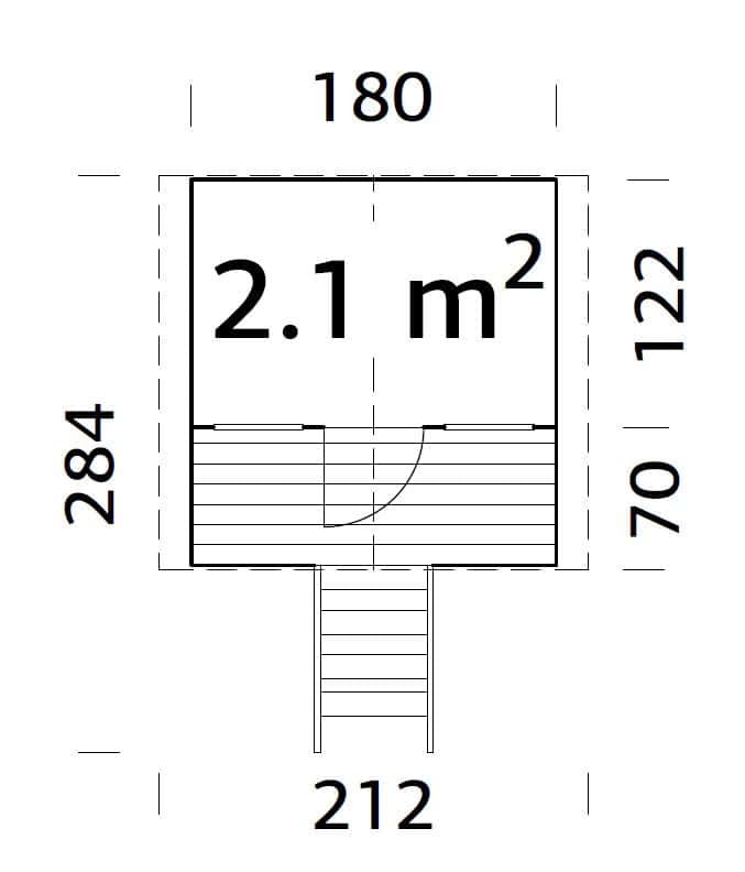 Toby (1.8x1.2m | 2.1m2 | 16mm) Playhouse