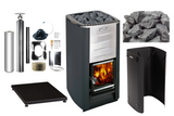 Harvia Sauna Woodburning heater set With Chimney, Extension, Stones and Heat Shields