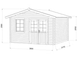 Valentine XL (3.6x3.2m | 11.0m2 | 28mm) Pressure Treated Double Door Garden Shed - Palmako UK