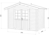 Valentine S (2.8x1.8m | 4.7m2 | 28mm) Pressure Treated Garden Shed Log Cabin