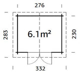 Valentine M (2.8x2.3m | 6.1m2 | 28mm) Pressure Treated Double Door Garden Shed Log Cabin