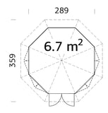 Veronica 4 (2.9x3.6m | 6.7m2 | 28mm) Octagonal Summer House - Palmako UK