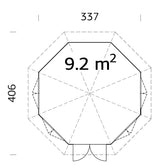 Veronica 4 (3.4x4.1m | 9.2m2 | 34mm) Octagonal Garden Pavilion