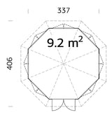 Veronica 7 (3.4x4.1m | 9.2m2 | 34mm) Octagonal Garden Pavilion