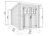 HOTEO 4,9m2, 28 mm Compact Pressure Treated Log Shed - Palmako UK
